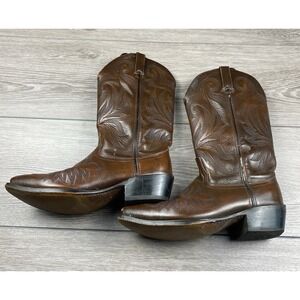 Durango Men's Leather Cowboy Western Boots Glossy Brown Size 8 EE